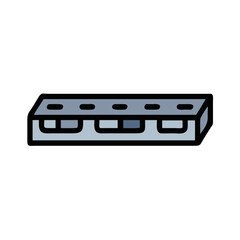 Aufkleber - Stylized blue chip with dark outline on White Background