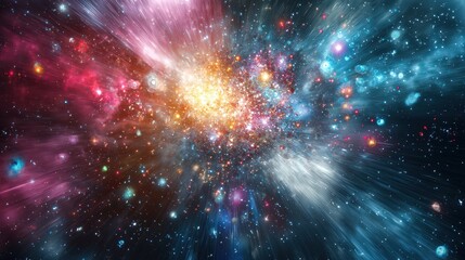 Aufkleber - Cosmic explosion event captured in deep space astrophotography interstellar environment wide-angle view stunning visuals
