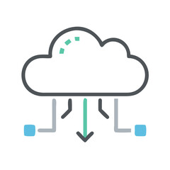 Aufkleber - Minimalistic representation of cloud data transfer on White Background