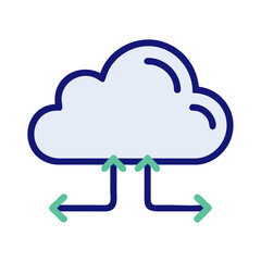 Poster - Cloud computing network concept with upload and download arrows