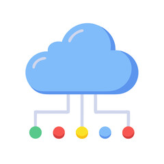 Poster - Stylized blue cloud connecting to data nodes network