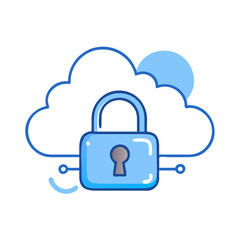 Poster - Cloud security icon represents secure online data storage concept