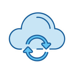 Poster - Cloud computing data refresh or synchronization vector illustration