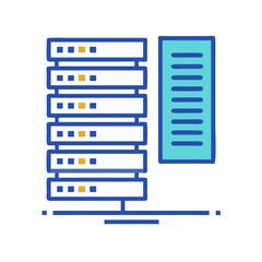 Poster - Data server stack with file system on White Background