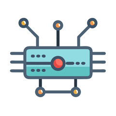 Aufkleber - Stylized Computer Circuit Board Illustration on a White Background