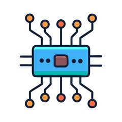 Aufkleber - Stylized Microchip Illustration Symbolizing Technological Advancement in Modern Era