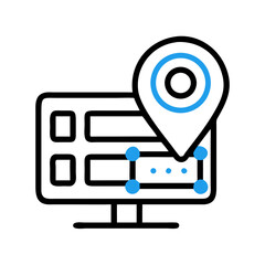 Poster - Connected blue circles and lines on a White Background