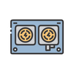 Aufkleber - Computer part icon with two fans on White Background
