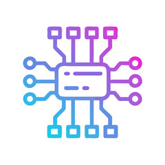 Aufkleber - Futuristic glowing circuit board illustration with White Background