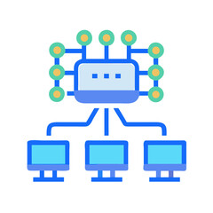Poster - Schematic diagram illustrating network connection between multiple devices