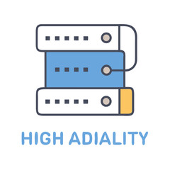Aufkleber - Illustration of server racks stacked, connected with network cables