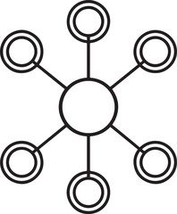 Fototapete - Abstract Network Connection Modern Minimalist Black and White Graphic Design.