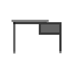 Aufkleber - Gray pixel desk illustration against a solid White Background