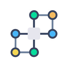 Poster - Network connection of nodes and pathways in flat design
