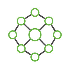 Poster - Green circles connected by gray lines on White Background