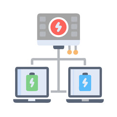 Poster - Diagram of Power Station Charging Two Laptops Simultaneously