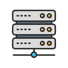 Poster - Stacked server illustration showcasing data center and network solutions