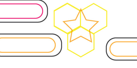 Aufkleber - Abstract vector background with curved neon pink, orange, and gray lines on a white canvas. Modern and minimal, ideal for tech, presentations, or digital layouts