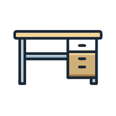 Poster - Minimalist desk illustration on a White Background for designers