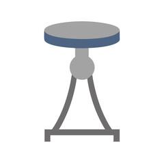Poster - Minimalist gray side table on a White Background isolated