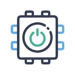 Aufkleber - Square Power Button Icon, Electronic Technology, Flat Design