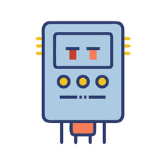 Poster - Illustration of a retro-styled electronic device on White Background