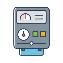 Poster - Retro Style Meter with Various Measuring Gauges Illustration