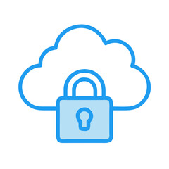 Poster - Cloud storage security concept featuring padlock on cloud icon