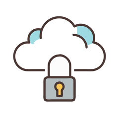 Poster - Secure cloud data storage with data protection concept icon