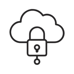 Poster - Cloud security and data protection with padlock concept illustration