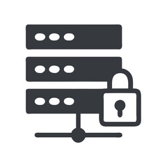 Poster - Data server with padlock symbolizing cyber security protection