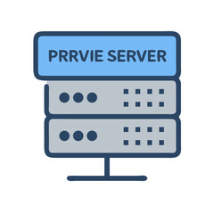 Poster - Stylized blue and gray PRRVIE server stack illustration isolated