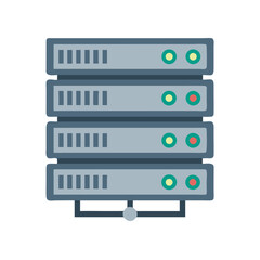 Poster - Flat Illustration of Stacked Servers with Connecting Structure