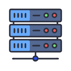Poster - Stylized Server Rack Illustration for Data and Technology Concepts