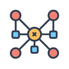 Aufkleber - Abstract diagram network representing connections and relationships in design