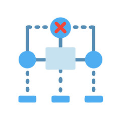 Poster - Disconnected flowchart diagram with nodes on a White Background