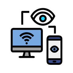 Aufkleber - Connected devices vector illustration for digital security network
