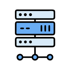 Poster - Stylized server icon, flat design on White Background