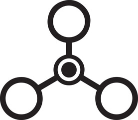 Poster - Abstract Network Connection Icon: Bold Black Vector Graphic