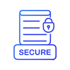 Fototapete - Secure data file with padlock outlined in neon blue
