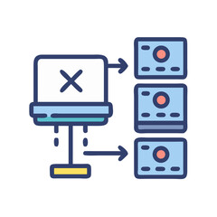 Poster - Server error sending data to database icon illustration