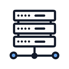 Poster - Vector illustration of network server data storage, minimalist design