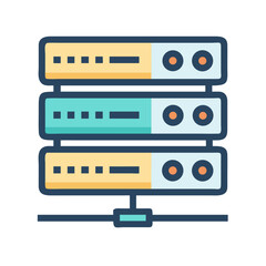 Poster - Abstract Illustration of a Server Rack in Flat Style