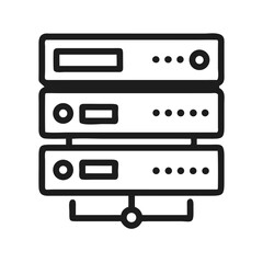 Poster - Three server racks icon outlined on a White Background