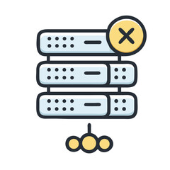 Aufkleber - Illustration of Server Failure, Data Loss, Error Message