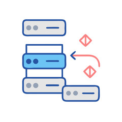 Aufkleber - Data Synchronization Between Servers in a Network Illustration