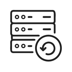 Aufkleber - Data backup servers with refreshing icon on White Background