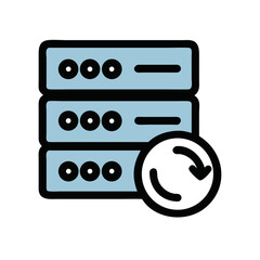 Aufkleber - Database server icon with refresh symbol for updating