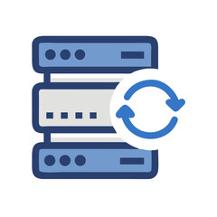 Poster - Data Server Refreshing and Synchronizing Flat Vector Illustration