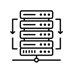 Fototapete - Minimalist data servers representation with network connection graphic